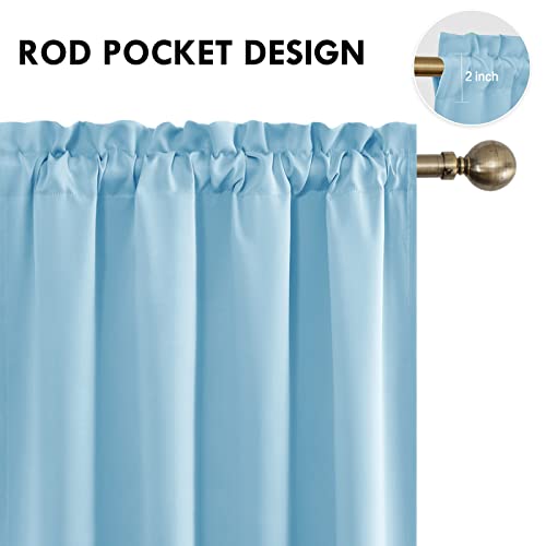 Blackout Curtains for Bedroom Living Room 52 x 84 Inch Long 2 Panels (Light Blue / 52"W x 84"L (Pack of 2))