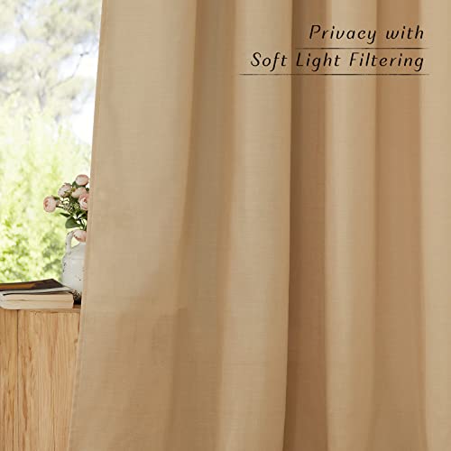 Burlap Linen Doorway Curtains 80 inches Long (Burlap / 34"W x 80"L (Pack of 2))