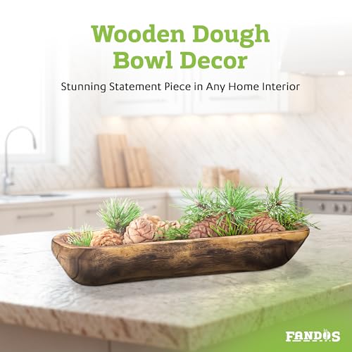 Wooden Dough Bowl for Decor