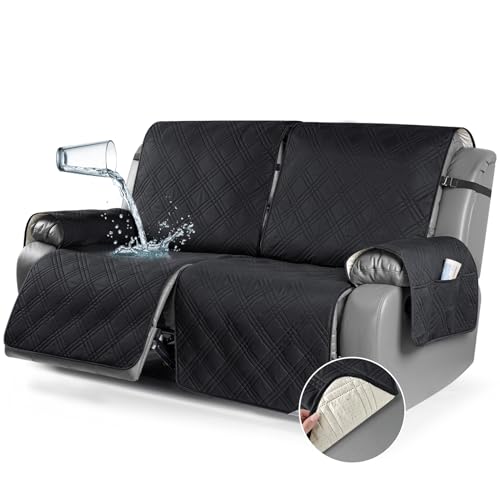 100% Waterproof Oversized Loveseat Recliner Cover (Black / 2 Seater Oversized)