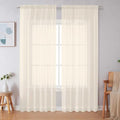 Cream Sheer Curtains 84 Inches Long (Cream / 59"W x 84"L (Pack of 2))