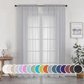 Light Grey Sheer Curtains 84 inches Long 2 Panels Set for Bedroom Living Room (Light Grey / 42"W x 84"L (Pack of 2))