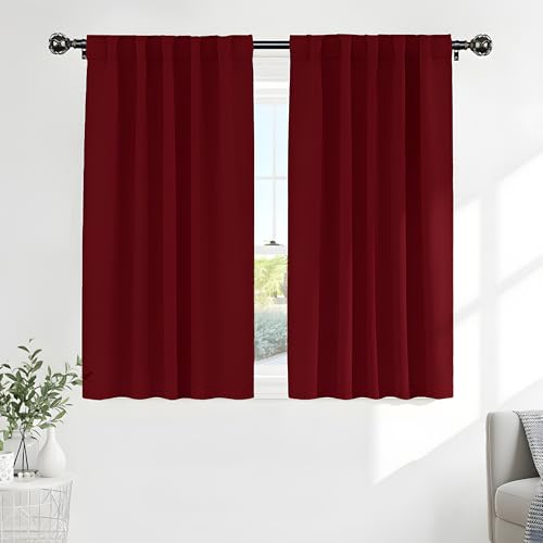 Blackout Curtains for Bedroom (Red / 52"W x 54"L (Pack of 2))
