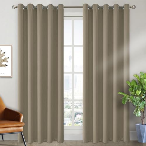 Cocoa Room Darkening Curtains 84 Inch for Living Room (Cocoa / 70"W x 84"L (Pack of 2))