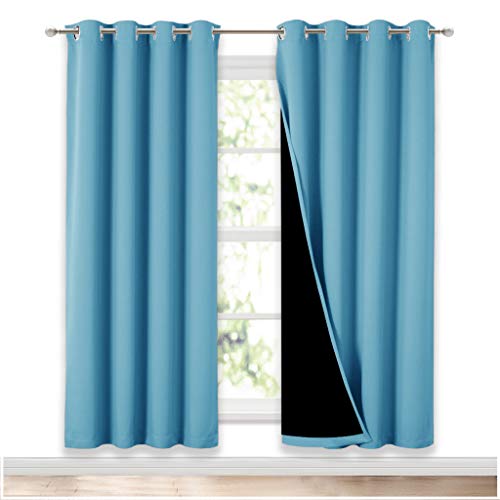 Full Shade Curtain Panels 72 inches Long (Teal Blue / 52"W x 72"L (Pack of 2))