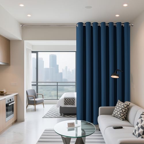 Blackout Patio Sliding Door Curtains (Navy Blue / 80"W x 96"L (Pack of 1))