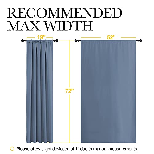 Living Room Curtains (Stone Blue / 52"W x 72"L (Pack of 2))