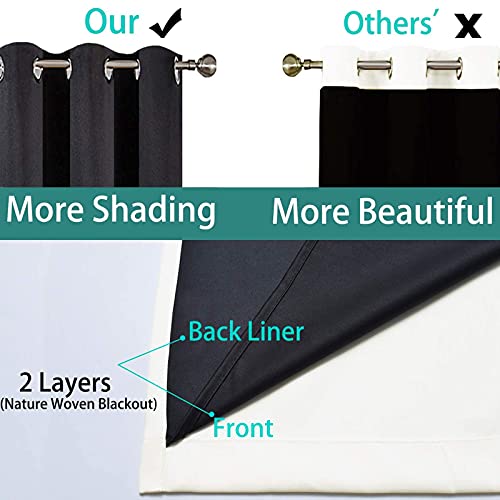 84 Inch Length 100% Blackout Curtains for Bedroom (42"W x 84"L (Pack of 2) / Cream)