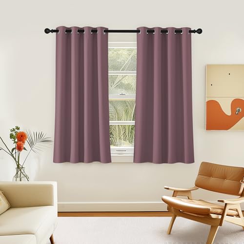 Room Darkening Short Curtain 54 inches Long for Living Room (Dry Rose / 46"W x 54"L (Pack of 1))