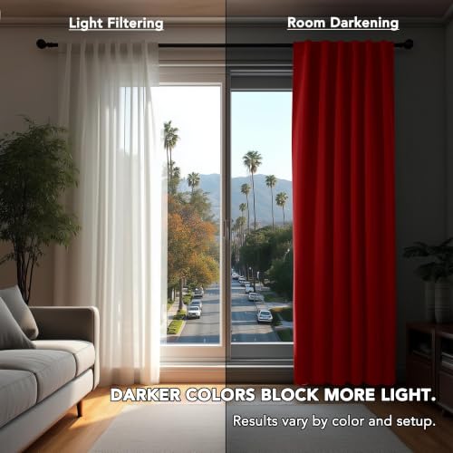 Blackout Curtains for Bedroom (Red / 52"W x 45"L (Pack of 2))