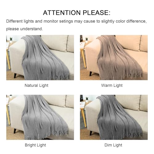 Throw Blanket for Couch (F-light Grey / 50*60'')