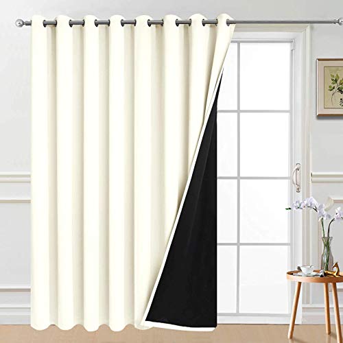 Cream 100% Blackout Patio Door Curtain Panels W100 x L84 (100"W x 84"L (Pack of 1) / Cream)