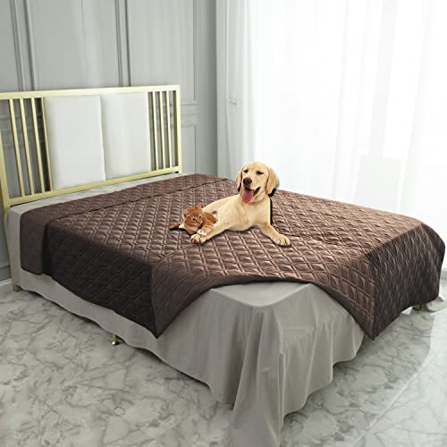 Waterproof Blanket Reversible Dog Bed Cover Pet Blanket for Furniture Bed Couch Sofa (82x120 Inch (Pack of 1) / Chocolate)