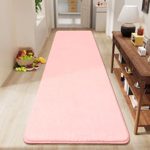 Modern Soft Hallway Runner Rug (2' x 8' (Runner) / Pink)