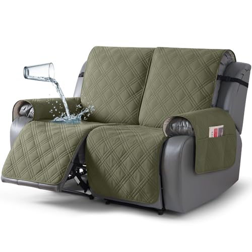 100% Waterproof Loveseat Recliner Covers 2 Seater (Green / 2 Seater Standard)