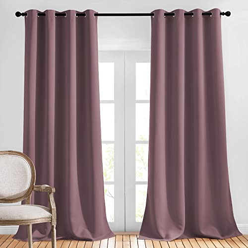 Blackout Curtains 90 inch Length (Dry Rose / 52"W x 90"L (Pack of 2))