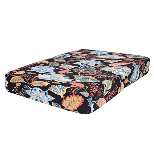 Printed Couch Cushion Covers (Black & Orange / Seat Cover Medium)