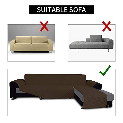 Reversible L Shape Sectional Couch Cover (X-Large / Coffee/Coffee)