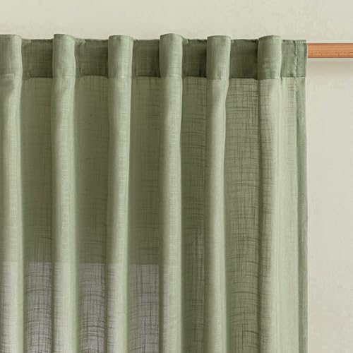 Patio Curtains for Sliding Door 90 inch Length 2 Panels Set (50"W x 90"L (Pack of 2) / Sage Green-new)