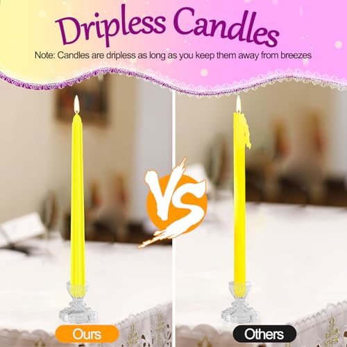 10 Inch Colored Taper Candle Sticks 24 Pack (10 inch Taper Candle-24pcs / Multicolor)