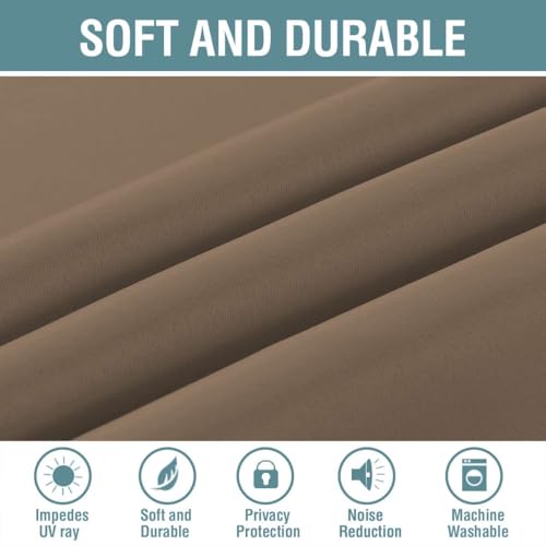 Blackout Curtain for Living Room Thermal Insulated Window Treatment Curtain Extra Long 84 inch Length Energy Saving Solid Grommet Top Blackout Drape (52"W x 84"L (Pack of 1) / Macchiato)