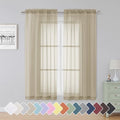 Taupe Sheer Curtains 63 Inch Length 2 Panels (Taupe / 42"W x 63"L (Pack of 2))