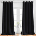 Black Out Curtains 96 inches Long for Living Room (Black / 52"W x 96"L (Pack of 2))