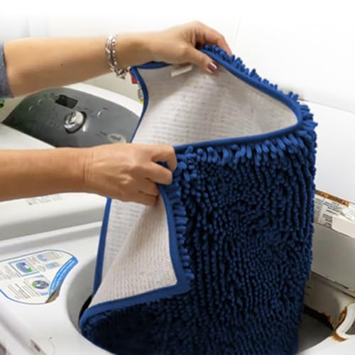 Super Water Absorbent Door Mat Indoor (Navy Blue / 18" x 28")