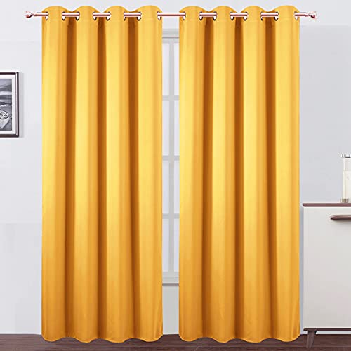 Yellow Thermal Blackout Curtains (Yellow / 52"W x 84"L (Pack of 2))