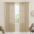 Linen Blended Curtains for Bedroom (Brown / 52"W x 80"L (Pack of 2))
