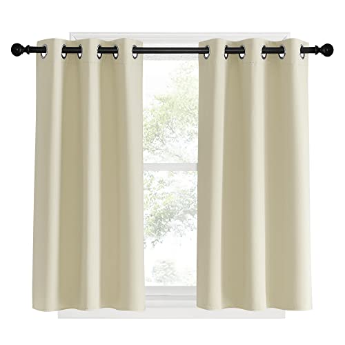 Blackout Beige Curtains and Drapes (Beige / 34"W x 40"L (Pack of 2))