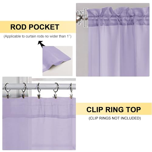 Lavender Sheer Curtains 96 Inches Long 2 Panels (Lavender / 42"W x 96"L (Pack of 2))