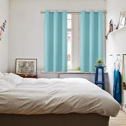 Baby Blue Blackout Curtains for Living Room 84 Inch Long (Baby Blue / 38"W x 84"L (Pack of 2))