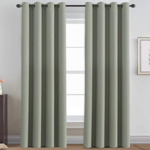 Ultra Sleep Blackout Room Darkening Curtains for Bedroom (52"W x 96"L (Pack of 1) / Light Sage)