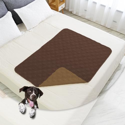 Waterproof Dog Bed Cover Pet Blanket for Furniture Bed Couch Sofa Reversible (40x50 Inch (Pack of 1) / Chocolate+camel)