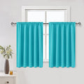 Short Blackout Curtains 60 x 36 Inch for Kitchen RV Bunk Turquoise (Turquoise / 60"W x 36"L (Pack of 2))