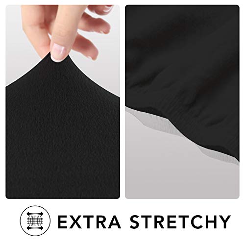 Stretch Couch Covers for Sofa 4 Seater Slipcovers Black (XX-Large 4-Seater Sofa / Black)