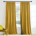 Mustard Yellow Velvet Curtains 84 inches for Bedroom Living Room (Mustard / 52"W x 84"L (Pack of 2))