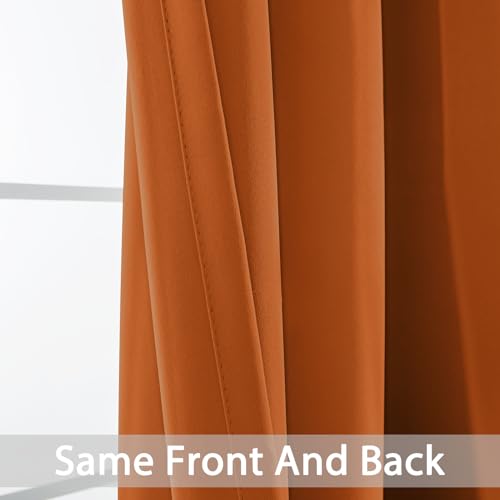 Room Darkening Curtains 52x72 inch Length Orange (Orange / 52"W x 72"L (Pack of 2))