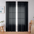 Black Sheer Curtains 90 Inches Long (Black / 59"W x 90"L (Pack of 2))