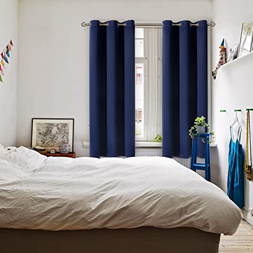 Blackout Curtains for Bedroom (Navy / 38"W x 84"L (Pack of 2))