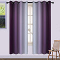 Ombre Curtains Purple and Greyish White for Living Room (52"W x 72"L (Pack of 2) / Purple)