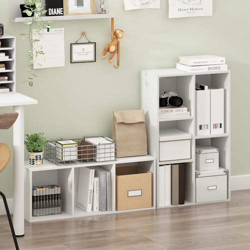 LUDER Book Shelf (White / 3-Tier Cube)