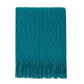 Teal Throw Blanket 50x60 Inches Throw Textured Solid Soft Sofa Couch Decorative Knit Blanket (Teal / 50"x60")