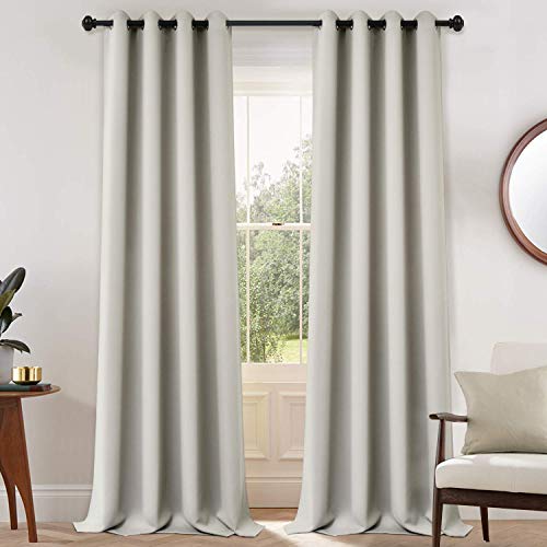 Room Darkening Curtains 52x108 inch Length Light Beige (Light Beige / 52"W x 108"L (Pack of 2))