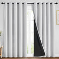 Greyish White 100% Blackout Curtains 84 Inches Long (70"W x 84"L (Pack of 2) / Greyish White)