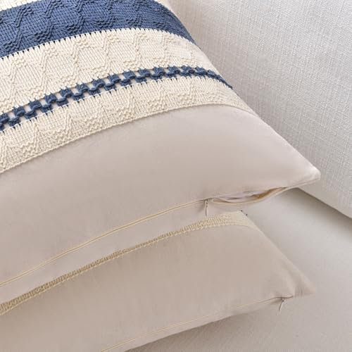 Set of 1 Dusty Blue Vintage Euro Decorative Throw Pillow Cover 26x26 Inch for Couch Bed Sofa Chair Bedroom (26" x 26" (Pack of 1) / Dusty Blue)