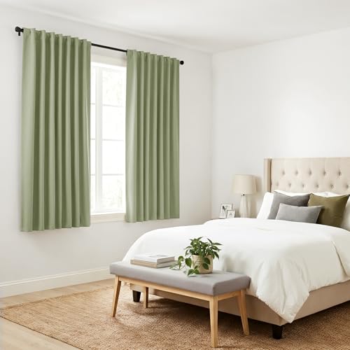 Short Blackout Curtains (Meadow Green / 42"W x 45"L (Pack of 2))