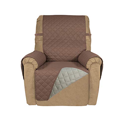 Reversible Recliner Chair Covers Couch Covers for Dogs (Small Recliner / Brown/Beige)
