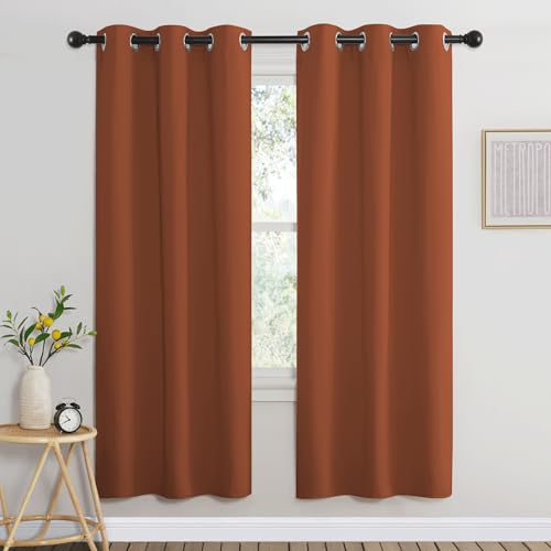 Blackout Window Curtains 72 inches Long (Burnt Orange / 37"W x 72"L (Pack of 2))